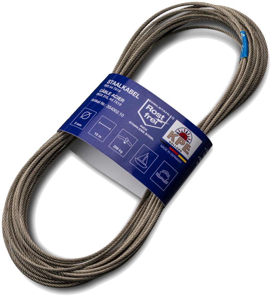 seilflechter-niro-edelstahlseil-10m-2mm-v4a-7x19-flexibel image 1