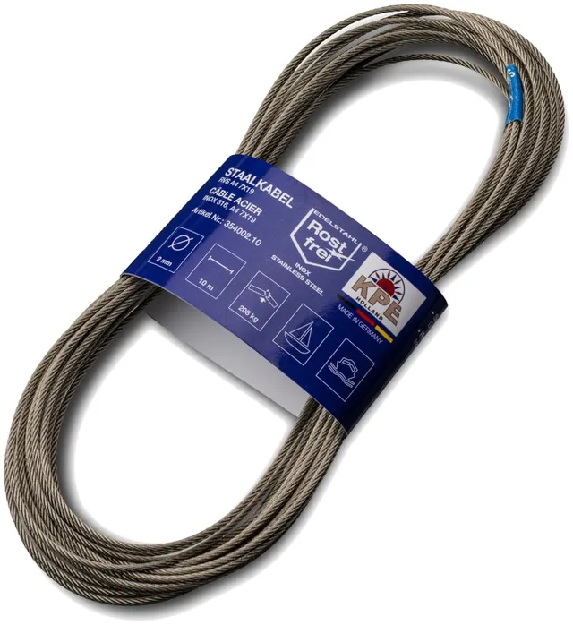 seilflechter-niro-edelstahlseil-10m-2mm-v4a-7x19-flexibel image 1